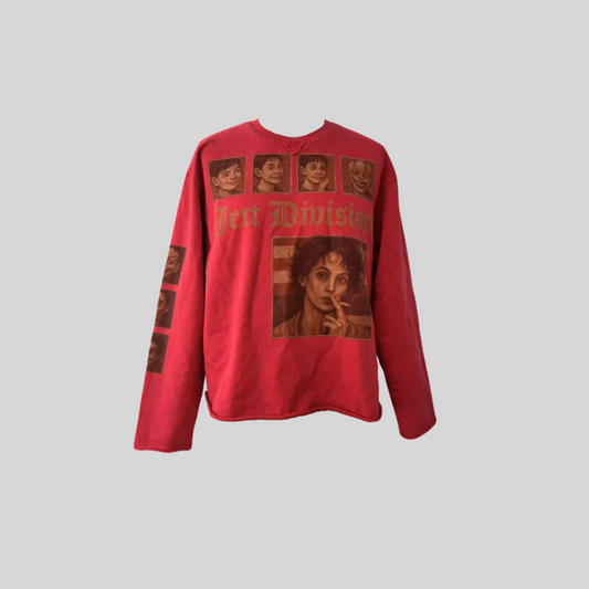 "Portraits of Division" Red Sweater. (Premade)